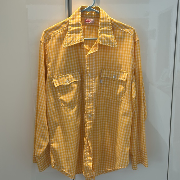 Vintage Levi’s yellow checked XL button shirt and cow print vest (Woody costume) - Picture 5 of 6